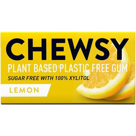 Chewsy Lemon, 15 г, Жувальна гумка, Лимон, вегетаріанська, без цукру