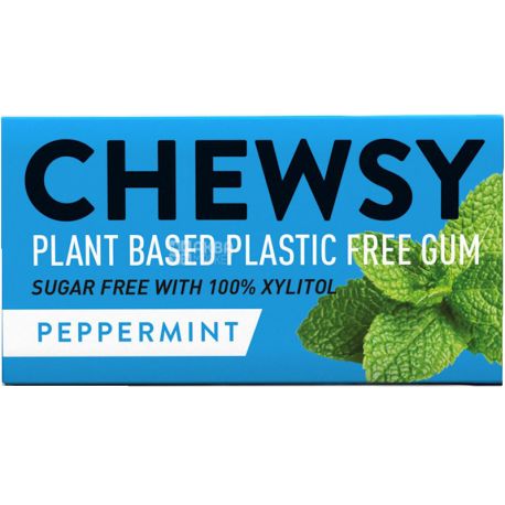 Chewsy Pepermint, 15 г, Жувальна гумка, М'ята перцева, вегетаріанська, без цукру
