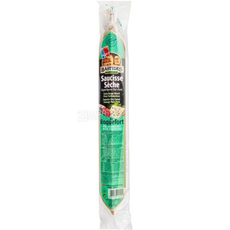 Bastides Salaisons, Saucisse seche roquefort, 250 g, Dry sausage with Roquefort cheese