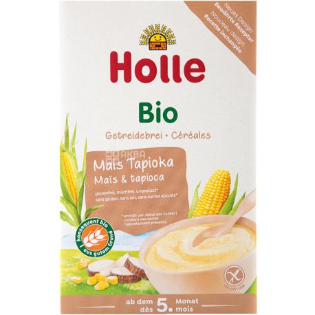 Holle, 250 g, Corn Porridge with Tapioca, Organic, 5+ Months