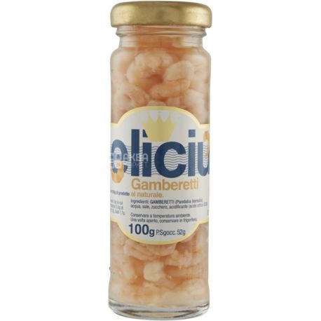 Delicius, 100 г, Креветка холодноводна, в розсолі