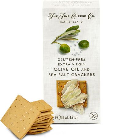 The Fine Cheese Co, 100 г, Крекери з оливковою олією та морською сіллю, без глютену