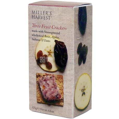 Artisan Bisquits, Harvest Three-Fruit, 125 g, Crackers with Dried Fruit