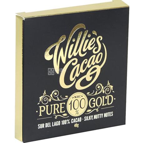 Willie's Сacao, Pure Gold, 40 г, Какао Чистий 100%