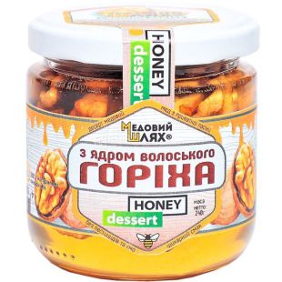 Медовий Шлях, 240 г, Десерт медовый с грецкими орехами