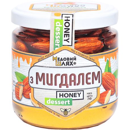 Honey dessert with almond kernel, 240 g, TM Medoviy Shlyakh