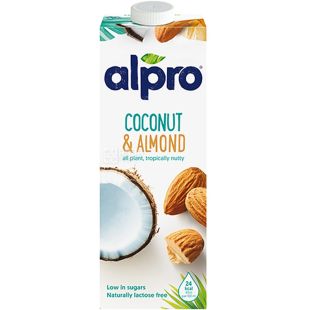 Alpro Coconut and Almond, 1 л, Алпро, Мигдально-кокосове молоко, вітамінізоване