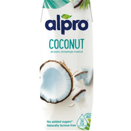 Alpro, Coconut Original, 250 мл, Алпро, Кокосовое молоко, без сахара и лактозы, оригинальное, с витаминами
