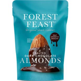 Forest Feast Almonds, 120 г, Миндаль соленый в темном шоколаде, Форест Фест