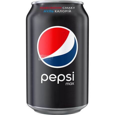Pepsi-Cola, Black, 0,33 л, Пепсі-Кола, Блек, Вода солодка, низькокалорійна, ж/б