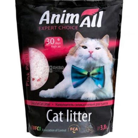 AnimAll, Розовый лепесток, 3,8 л, Наполнитель для кошачьего туалета, силикагель, 1,9 кг