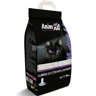 AnimAll, 5 кг, Наповнювач для котячого туалету бентонітовий, Лаванда, середня фракція