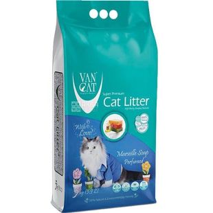 Van Cat Super Premium Quality Natural, 5 кг, Наповнювач для котячого туалету, бентонітовий, Марсельське мило