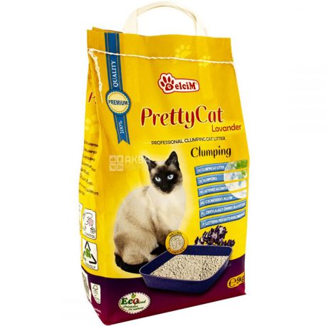 Pretty Cat Lavander, 5 кг, Наполнитель для кошачьего туалета, бентонитовый, Лаванда