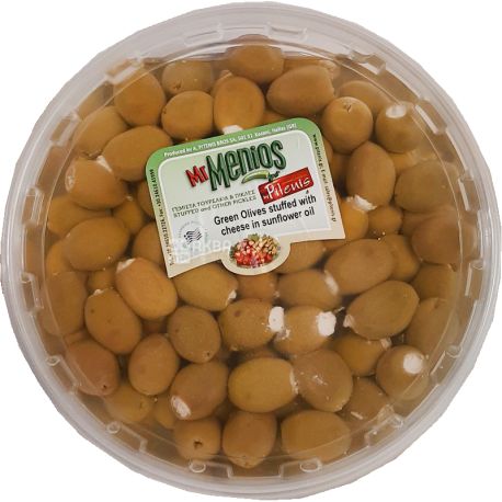 Mr. Menios, 1,3 кг, Оливки фаршированные сыром, зеленые