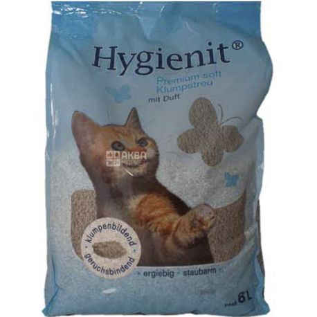 Pretty Cat Hygienit Premium, 8 л, Наполнитель для кошачьего туалета, бентонитовый, аромат детской присыпки