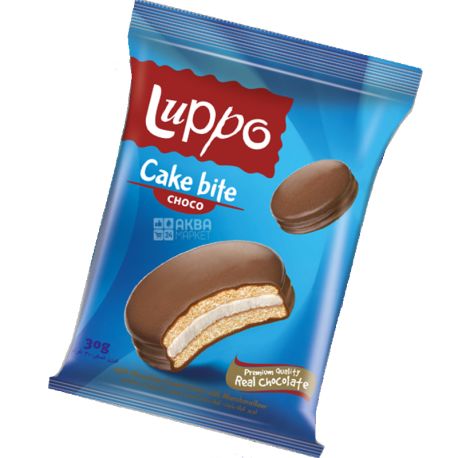 Luppo, Cake bite, 30 г, Кекс с маршмеллоу, в молочном шоколаде 