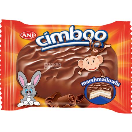 Ani Cimboo, 35 г, Печиво-сендвіч з маршмеллоу, в шоколадній глазурі