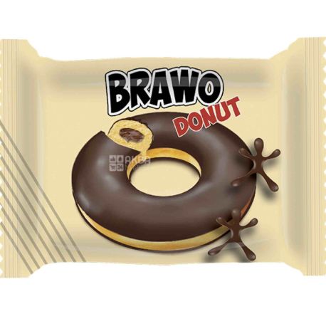 Ani, Brawo Donut, 50 г, Пончик с какао начинкой, в глазури