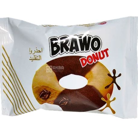 Brawo Donut, 50 g, Marble donut with cocoa filling