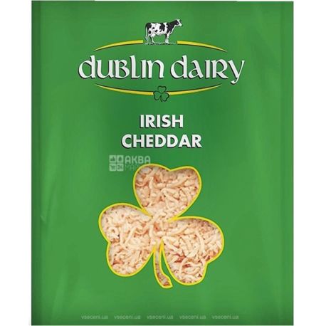 Dublin Dairy, Irish Cheddar, 150 г, Сир напівтвердий Чеддар, тертий, 32%