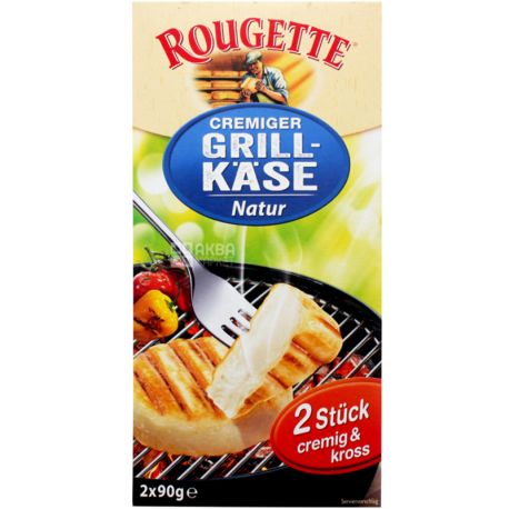 Rougette, Cremiger Grill-Käse Käserei, 2х90г, Сир для гриля Грилькейс, вершково-м'який, 55%