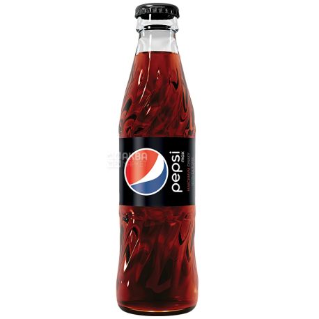 Pepsi-Cola max, 0,25 л, Пепсі-кола, Вода газована, без цукру, скло