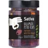 Sativa, Kalamata pittied olives, 350 г, Оливки Каламата чорні, без кісточки, мариновані з орегано