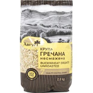 Август, 800 г, Крупа гречана несмажена, зелена