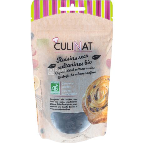 Culinat, Raisins secs, 125 g, Organic Raisins