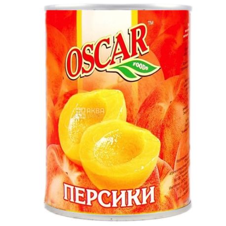 Oscar, 850 ml, peaches, halves