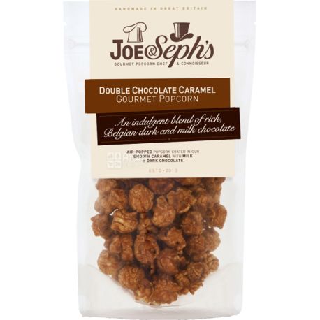 Joe & Seph's, Double Chocolate Caramel Gourmet Popcorn, 80 g, Double Chocolate Popcorn