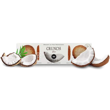 Deseo, Biscotti di Fine Pasticceria Crunch Cocco, 115 g, Crispy Coconut Biscuits