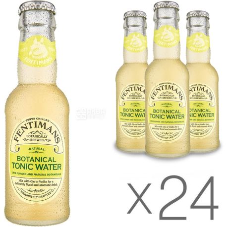 Fentimans, Botanical Tonic Water, Упаковка 24 шт. х 0,2 л, Фентиманс, Травы и пряности, Тоник травяной, безалкогольный, стекло
