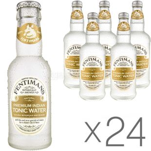 Fentimans Premium Tonic Water, Упаковка 24 шт. х 0,2 л, Напиток газированный Тоник с экстрактом трав Фентиманс, стекло