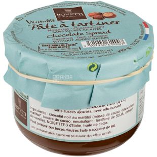 Bovetti, 350 г, Боветти, Паста из темного шоколада, с лесными орехами, без сахара