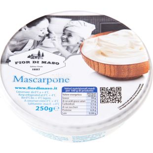  Fior di maso Mascarpone, 250 г, Сыр кремовый, Маскарпоне, 39 %