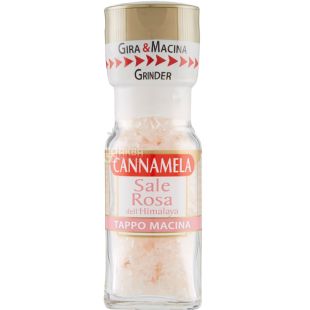 Cannamela, Sale Rosa dell'Himalaya Tappo Macina, 60 г, Соль розовая гималайская, в мельнице