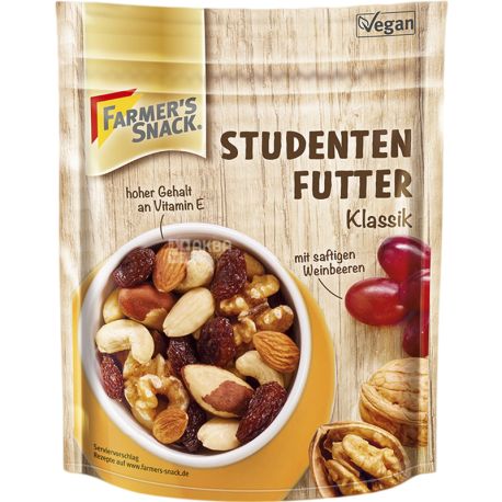 Farmer's Snack, Student Futter, 125 g, Student Classic Raisins and Nuts Blend