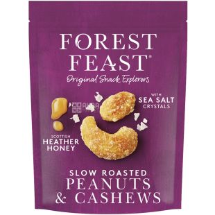 Forest Feast, Peanuts and Cashews with Honey, 120 г, Суміш смаженого арахісу і кеш'ю з вересовим медом