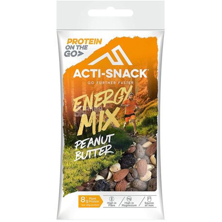Acti-Snack, Peanut Butter Energy Mix, 175 г, Суміш горіхів і фруктів, в арахісовій пасті