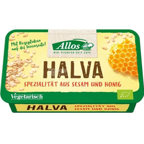 Allos, Halva, 75 г, Халва кунжутная, с медом, органическая
