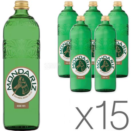 Mondariz, Упаковка 15 шт х 0,75 л, Мондариз, Вода минеральная, газированная, стекло