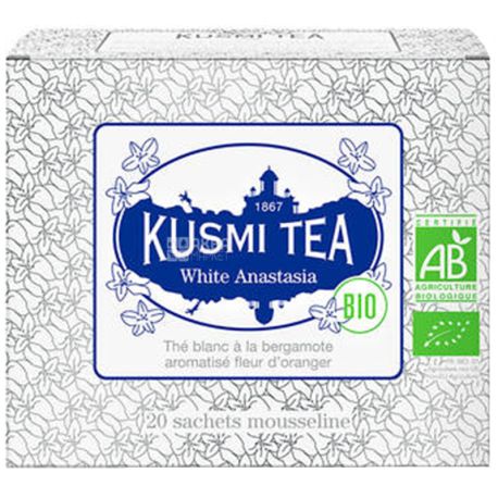 Kusmi Tea, 20 х 2 г, Анастасія, Чай білий, пакетований