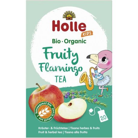 Holle Fruity Flamingo, 20 шт х 1,8 г, Чай для дітей і дорослих, фруктовий, органічний, пакетований, 36 г