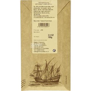 Bovetti, 100 г, Боветти, Шоколад молочный, с кристаллизованными лепестками роз