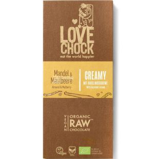  Lovechock Mandel & Maulbeere, 70 г, Молочный шоколад, Миндаль-Шелковица, органический