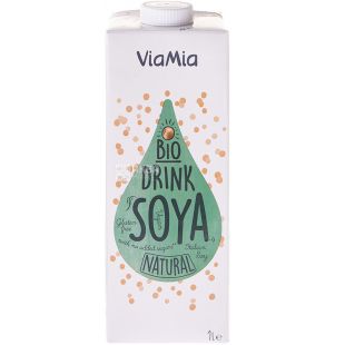 ViaMia, Soya natural,1 л, Напій соєвий, органічний