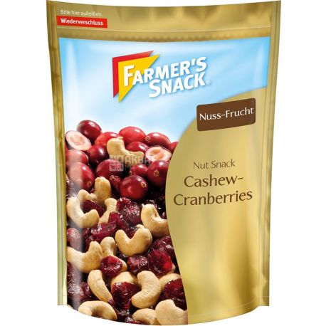 Farmer's Snack Cashew-Cranberries, 175 г, Суміш кеш'ю і журавлини