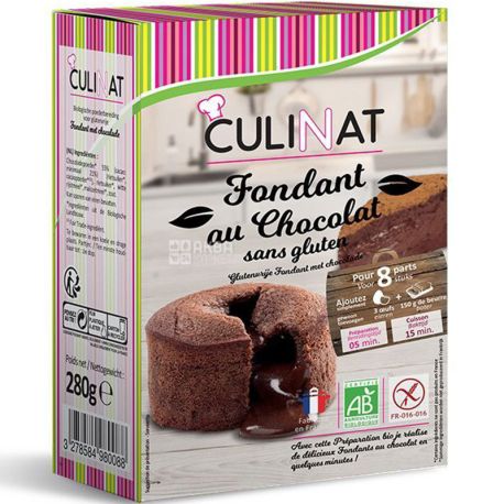 Culinat  Fondant Chocolate, 250 г, Смесь для шоколадного фондана, органическая
